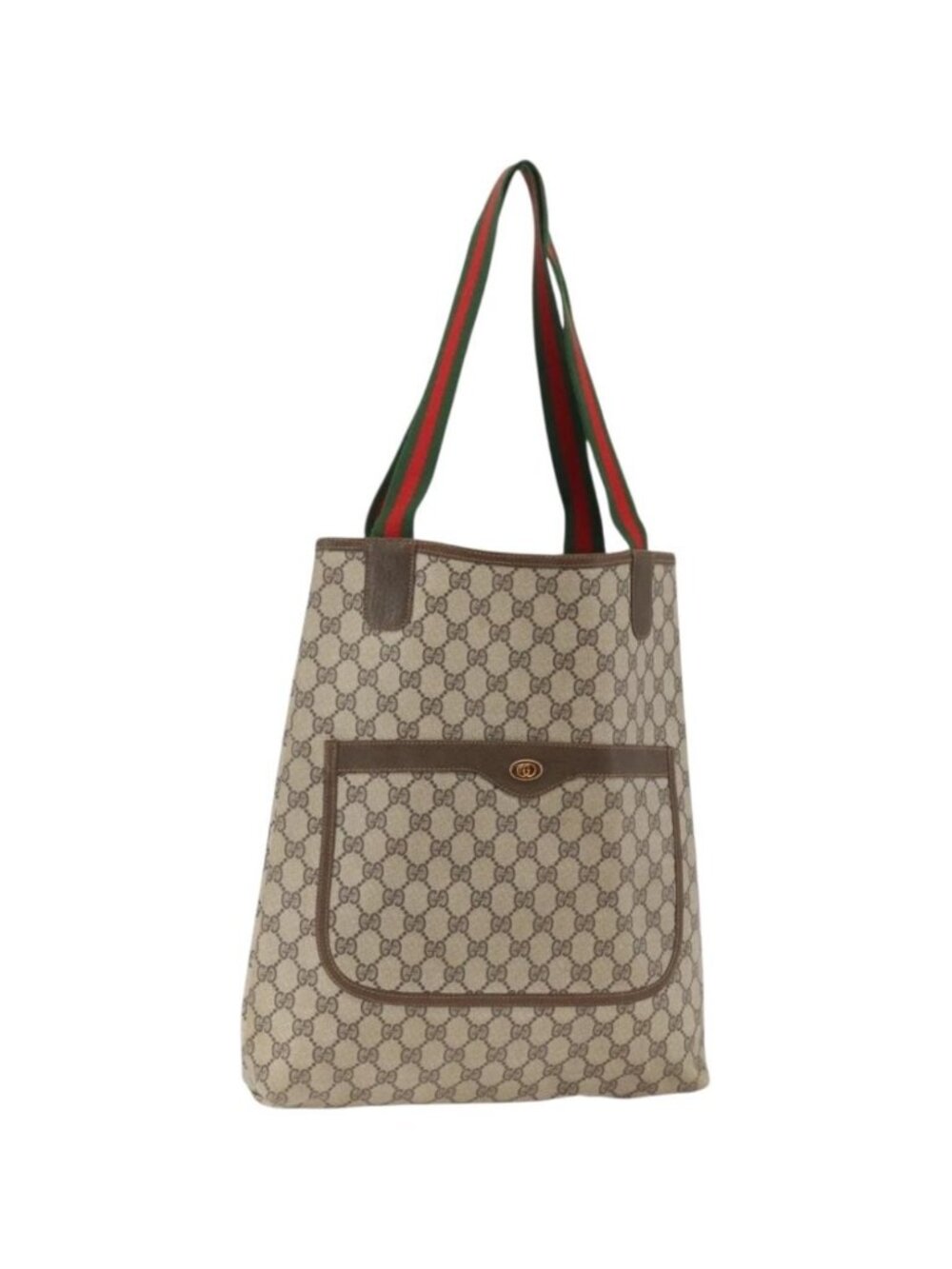 GUCCI GG Supreme Web Sherry Line Backpack PVC Beige Gold